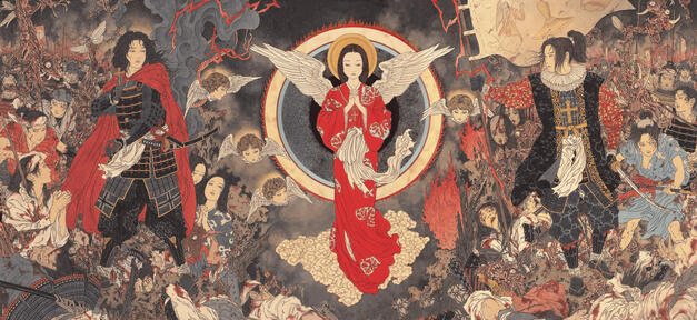 cool art of cool historical japanese christian rebellion